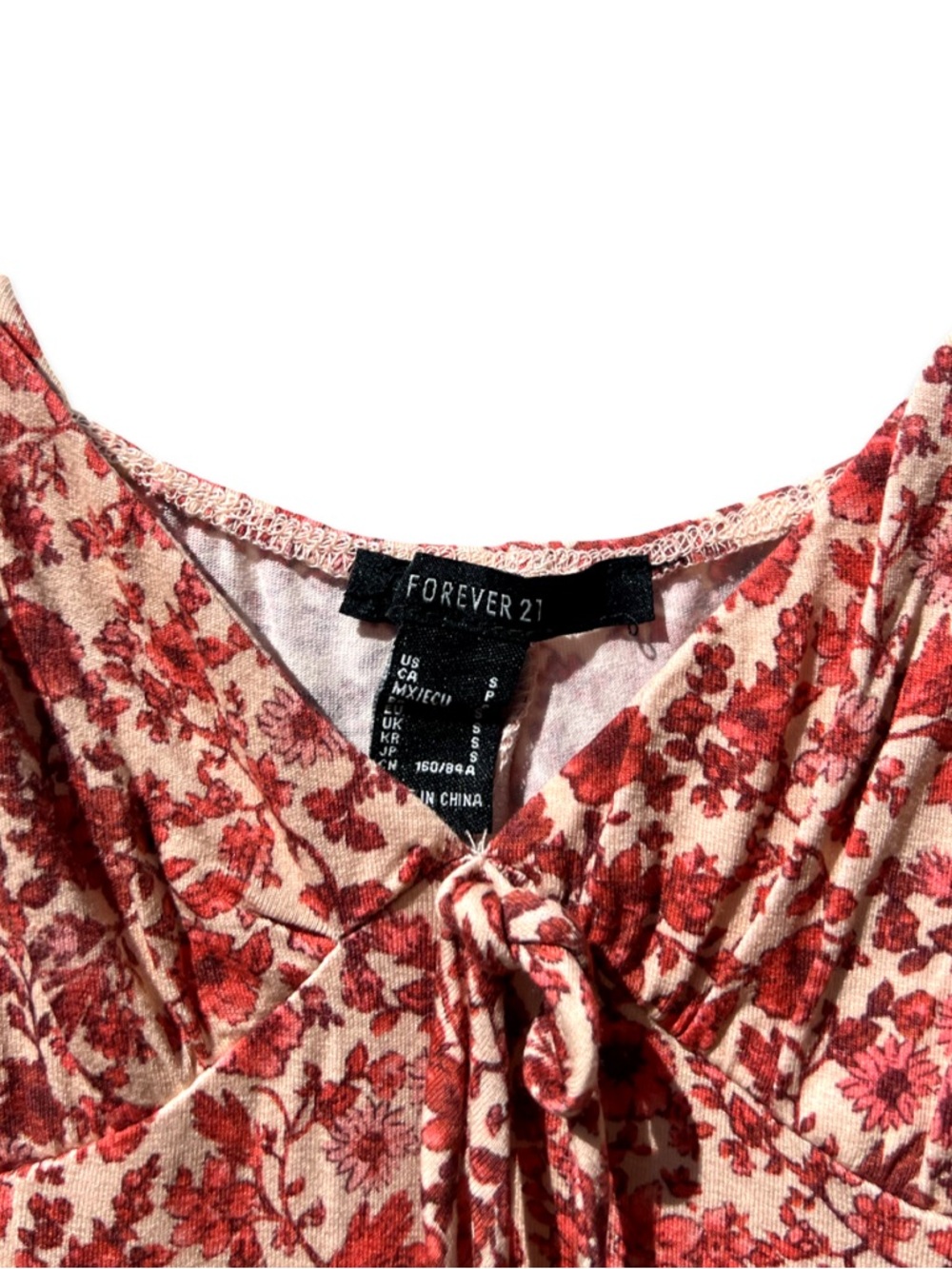 Forever 21 Red Dainty Floral Print 
knee Length Midi Dress | Size Small | - Picture 3 of 3